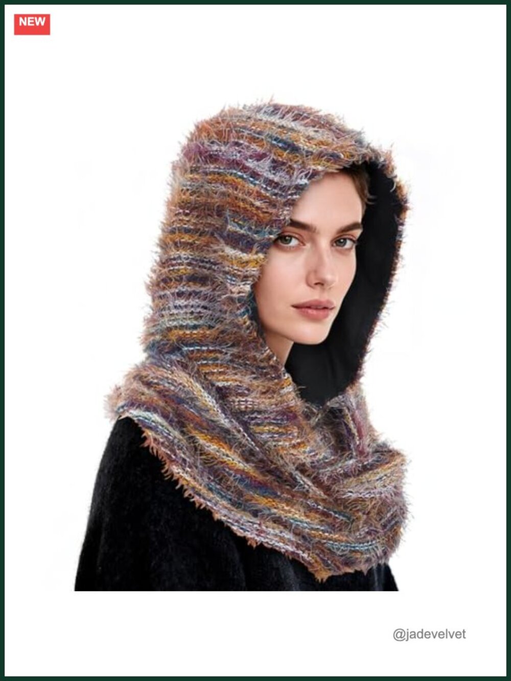 Linen Cotton Hooded Pullover Scarf Medieval Goth Cowl Cape Wrap